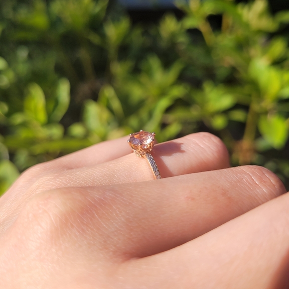 Pink Crown Solitaire Ring - Picture 3 of 4